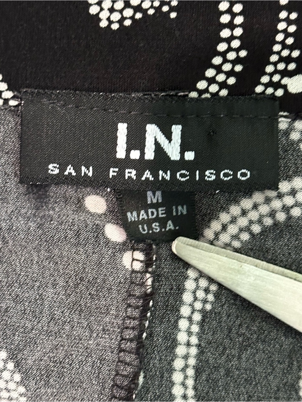 I.N. San Francisco Black and White Swirl Jersey Wrap-Style Midi Dress - Picture 8 of 8